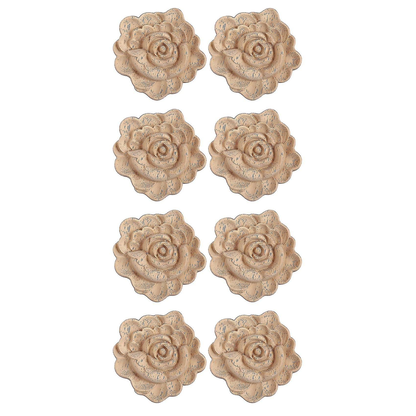 decor Cabinet Door Solid Decals Flowers Pattern Carved Wooden