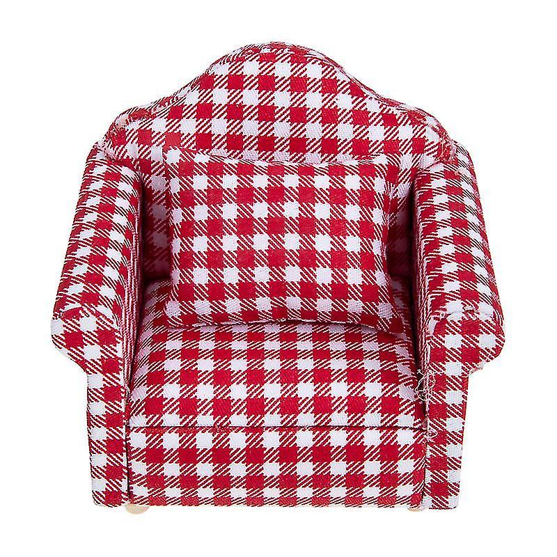 8X7.5cm Red Scale Model Kits 1 Set Mini Sofa Model Decorative Sofa Adorn Mini House Decoration Mini
