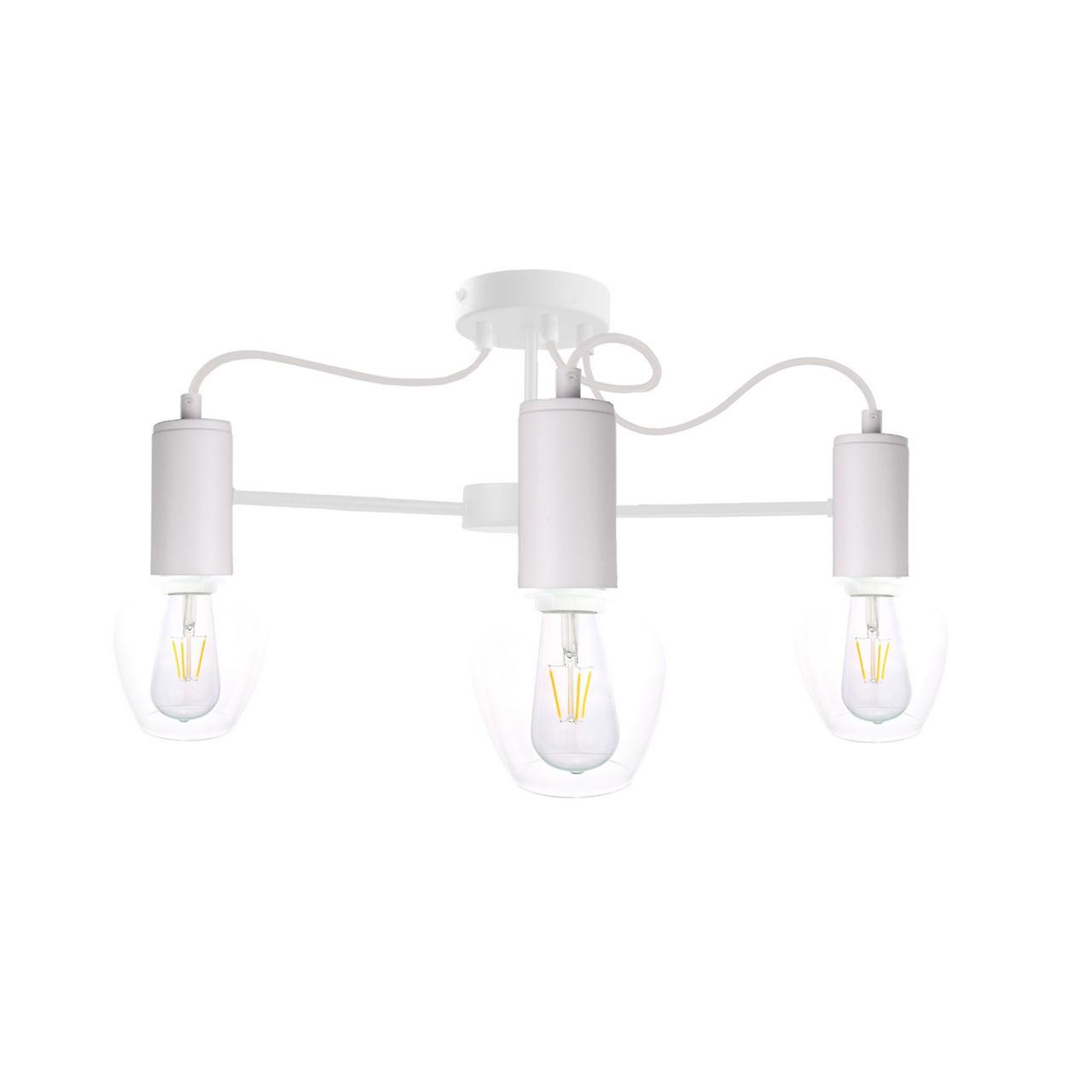 Keter Maya Multi Arm Semi Flush Ceiling Light White, 60cm, 3x E27
