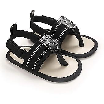 Veeki Baby Boys Girls Summer Sandals Non-slip Soft Sole Infant Slippers Cotton Crib Shoes For Toddler First Walkers -------- Black 12cm
