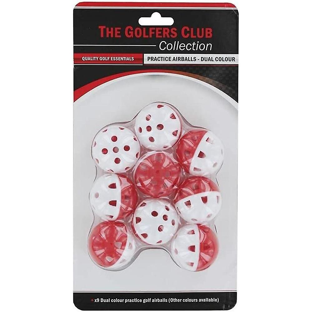 Airstream Practice Golf Balls 9 Pack - Wit/Rood