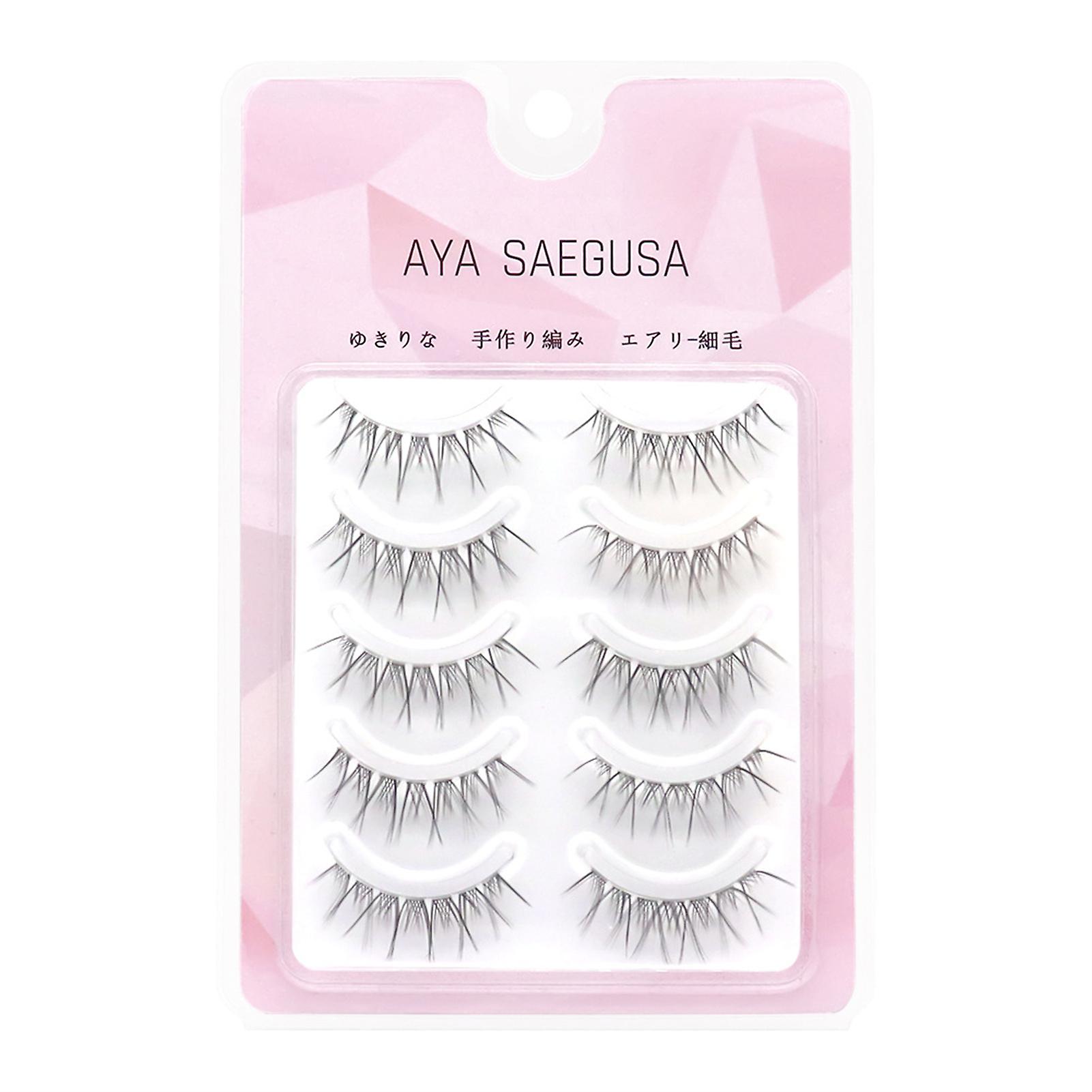 5 Pairs 3d Effect False Eyelashes Multilayered Bushy Curling Up Lashes For Women And Young Girls