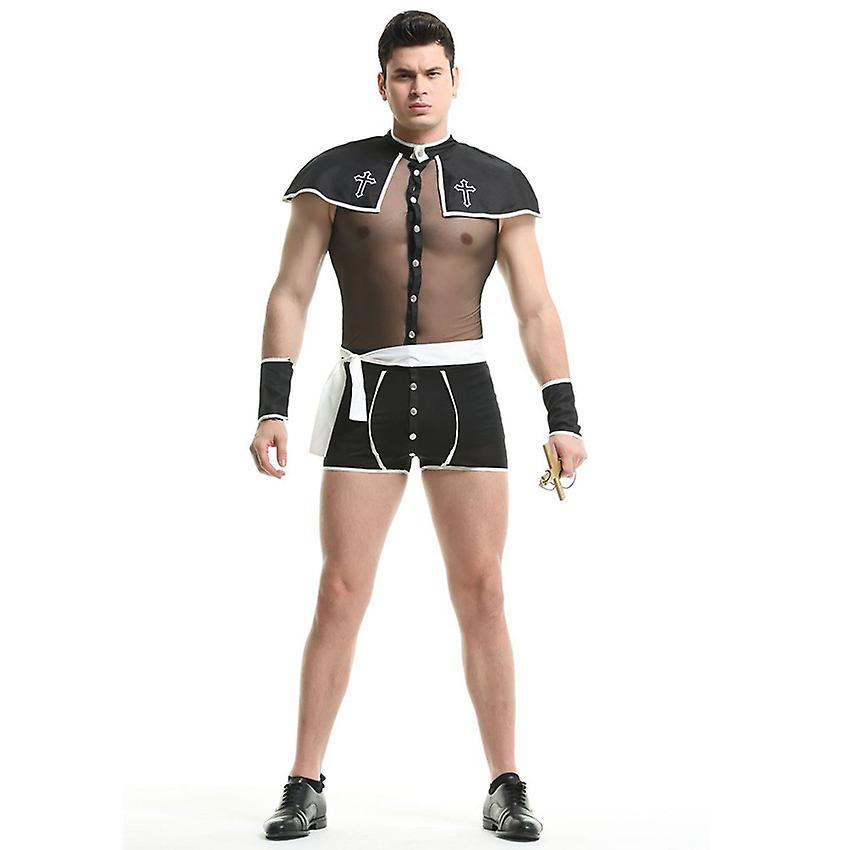 Men Mesh see-through Porn Costume Sexy Role play Sailor Lingerie Set