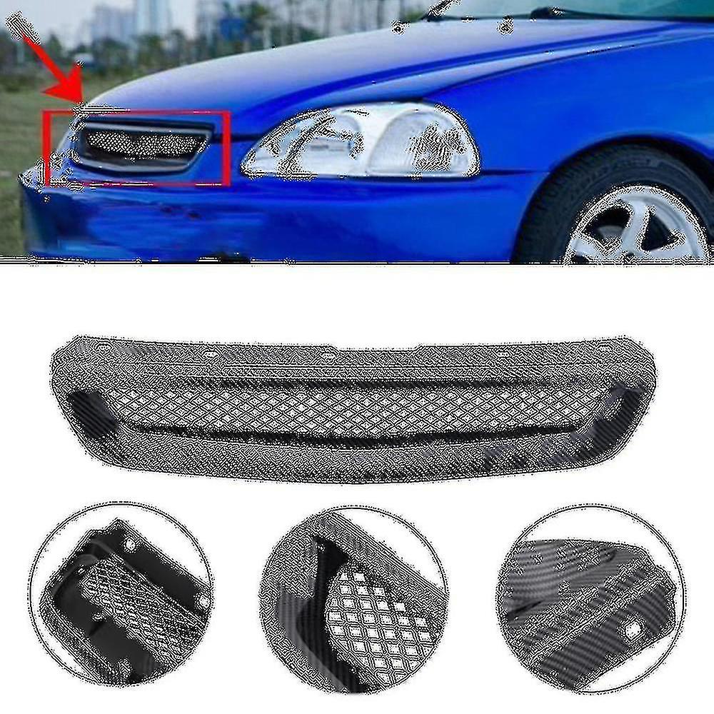 JDM Glossy Black Mesh Grille For Honda Civic EJ/EK 1996-1998 (Type R Style) - USA Made