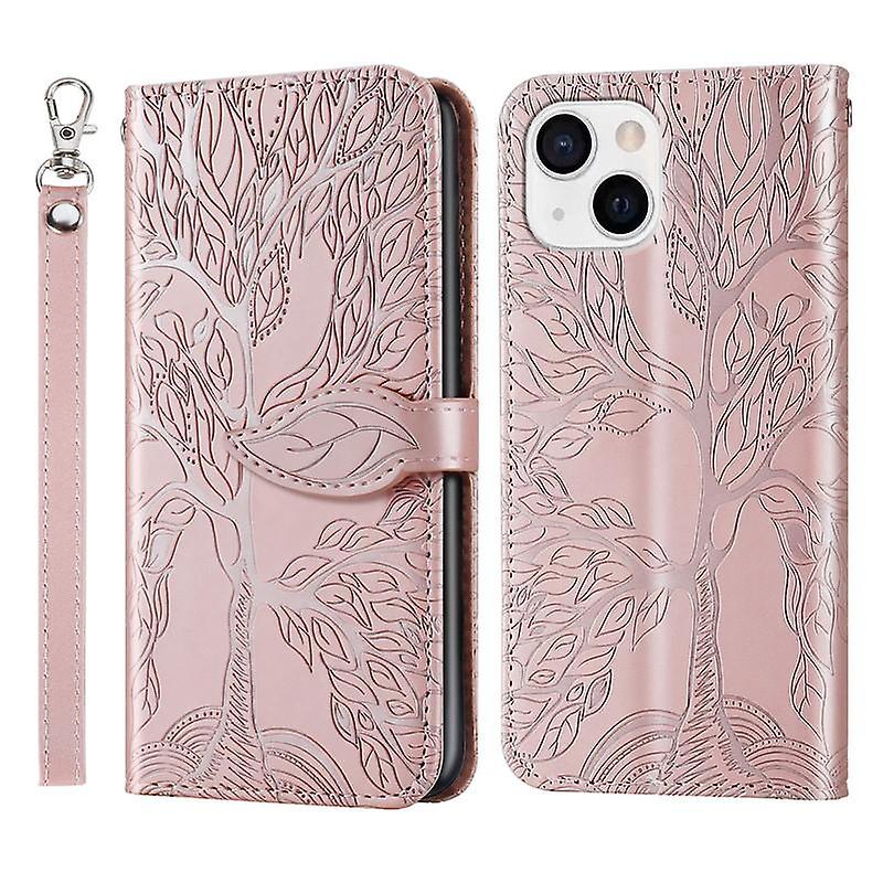 Wallet Case For iPhone13 min 5.4 inch Premium PU Leather Flip Cover Life Tree