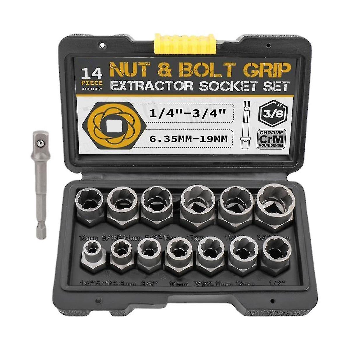 14-piece Pull-out Sleeve Set Nut Extractor Damaged Incomplete Screw Nut Extractor