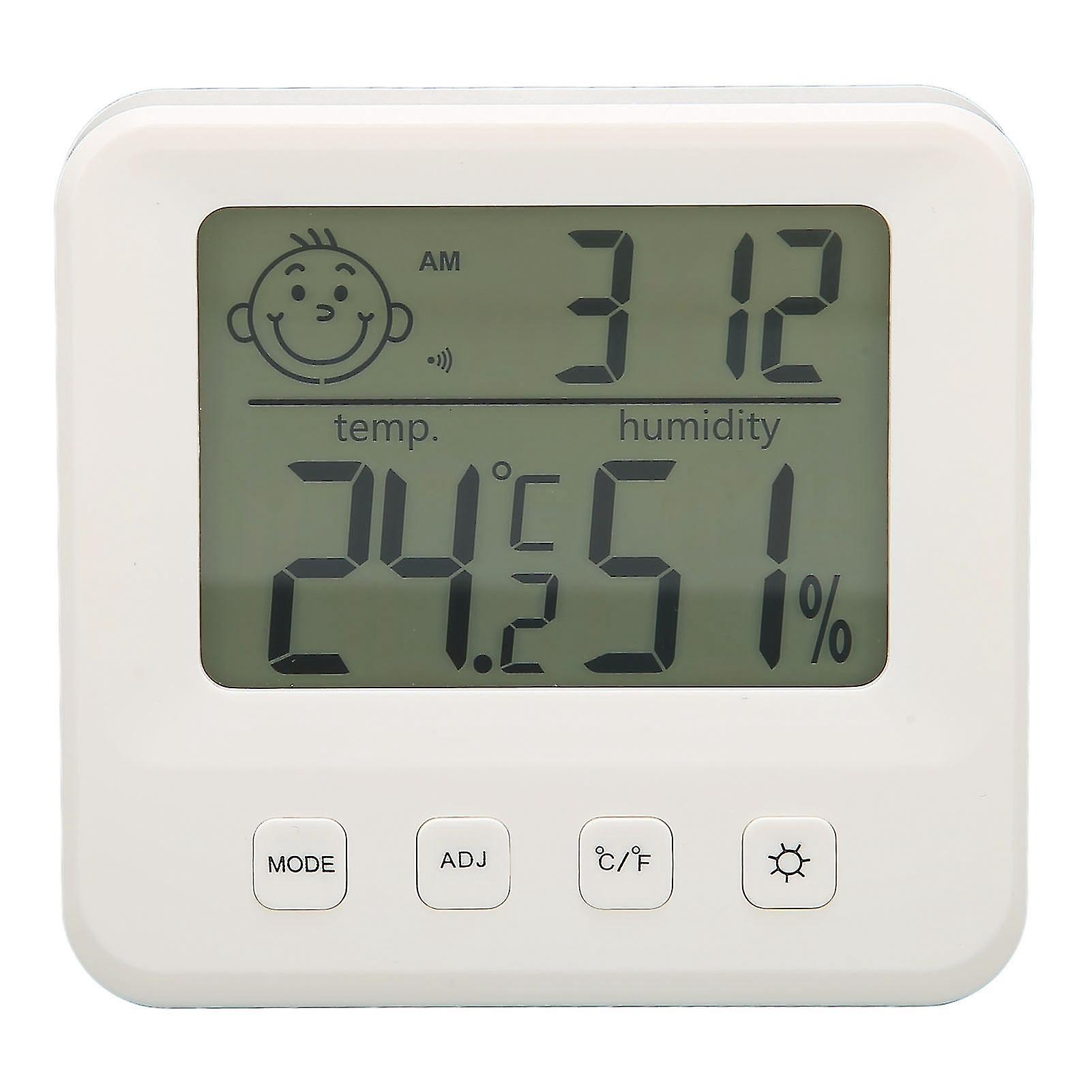 Digital Indoor Temperature Humidity Monitor High Accuracy Hygrometer with Smile Display 45 Degree Foldable Stand for Home Office