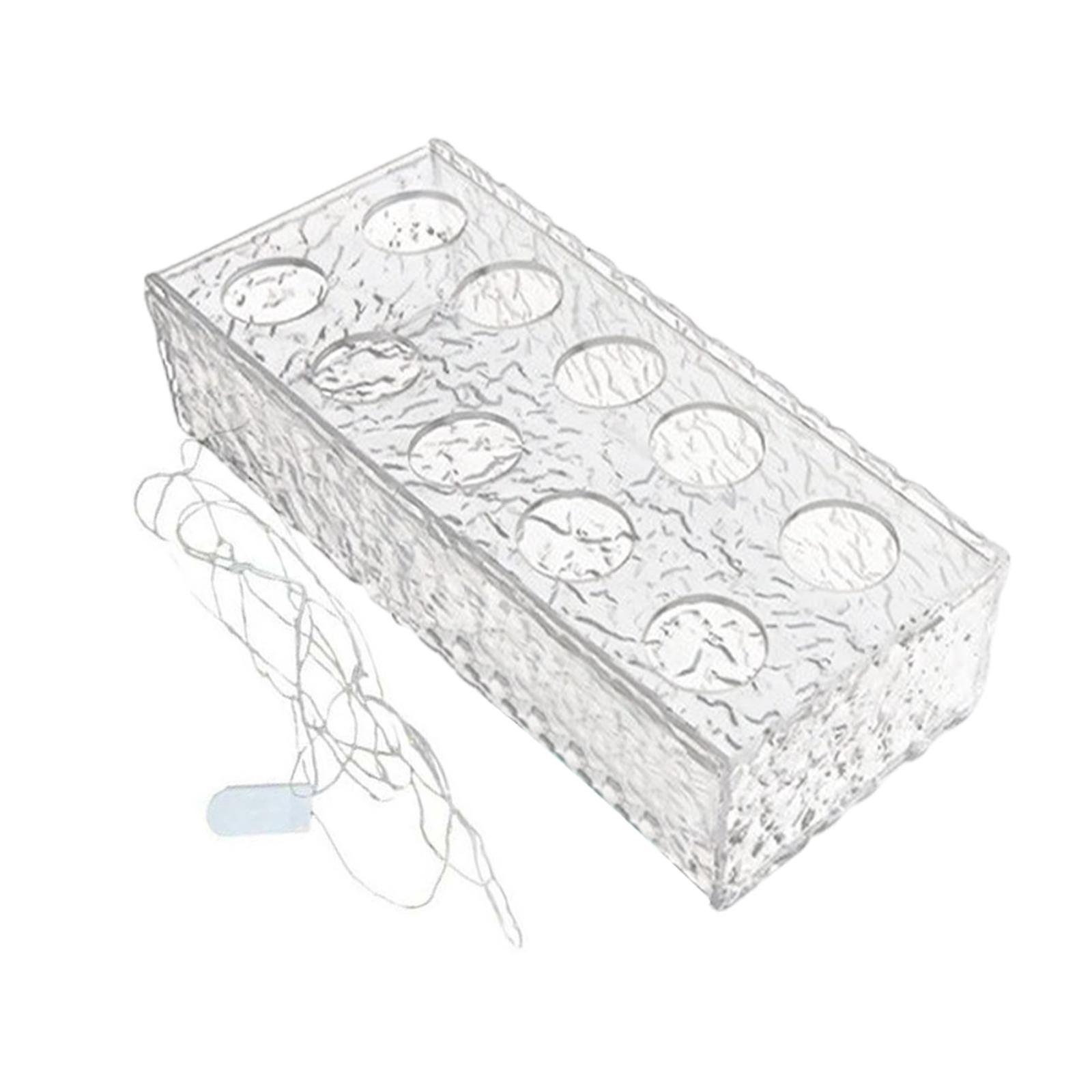 Rectangular Flower Vase Modern Acrylic Flower Vase for Desktop Bedroom Decor 25cmx10cmx6.5cm