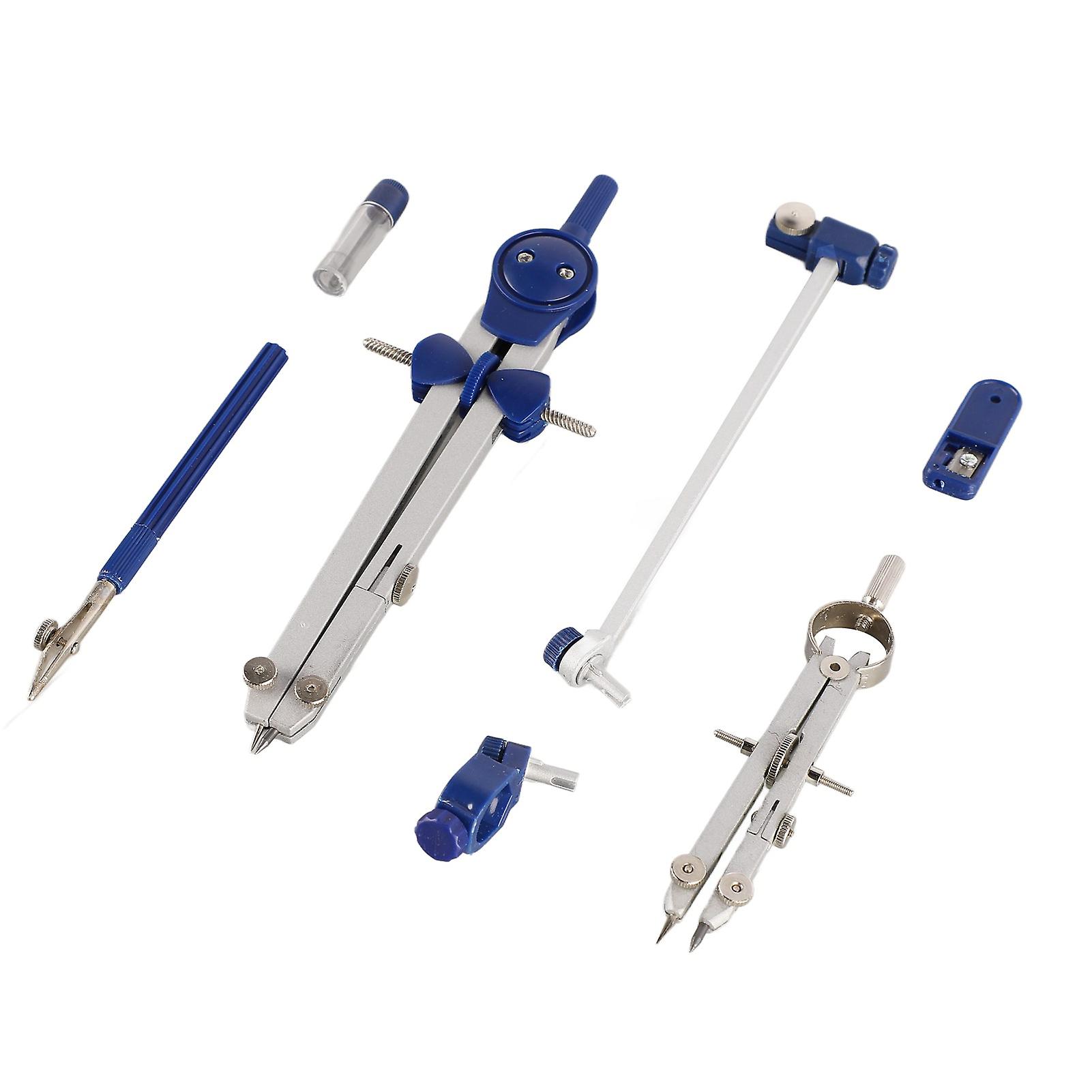 Compass Geometry Set Extensible Zinc Alloy Shatterproof Box Packed Durable Math Compass Set for Office School Drawing 