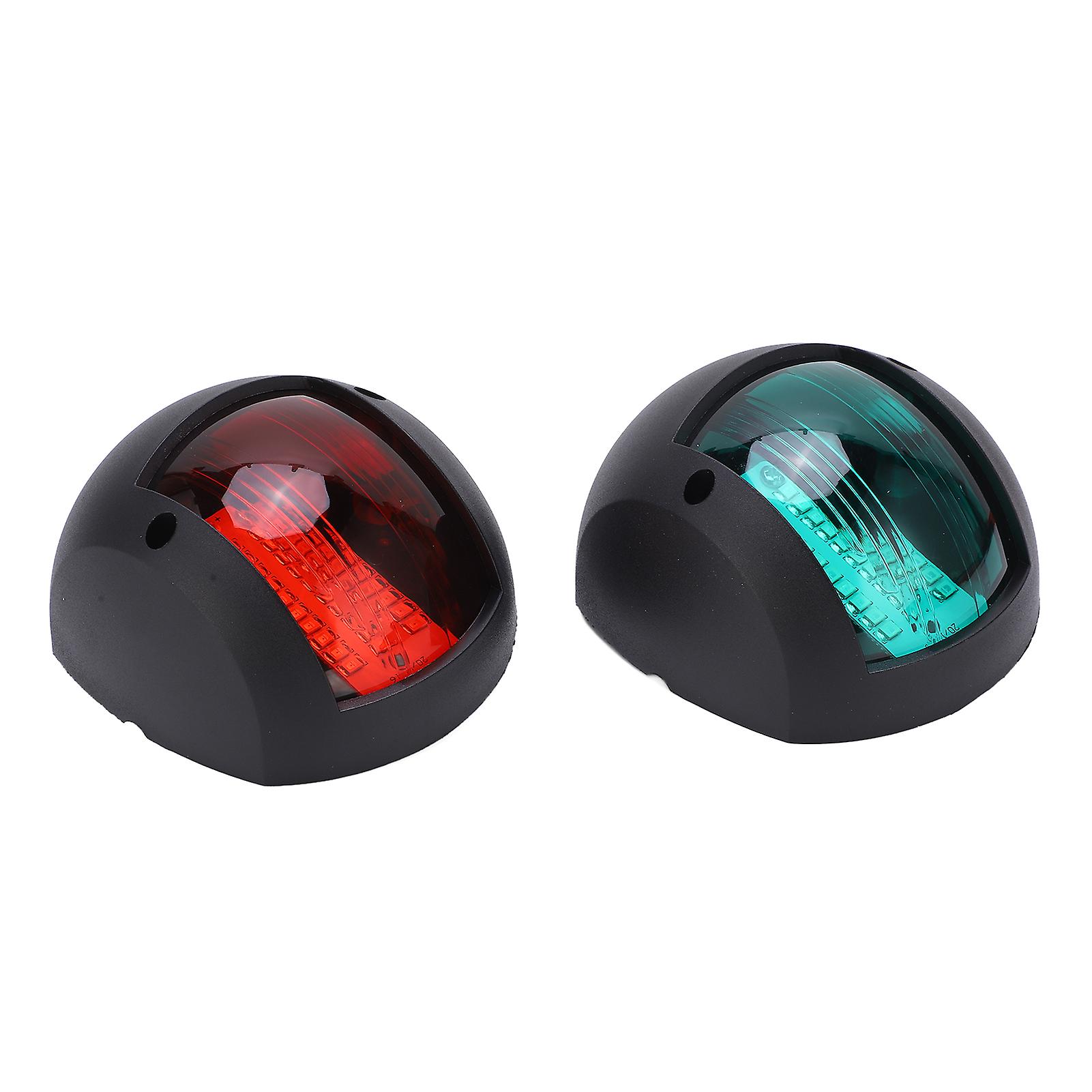 2Pcs Marine Boat Boat Signal Light LED Navigation Bow Lamp Red Green Ship Board Light for Sailing DC 12V‑24V 3WBlack