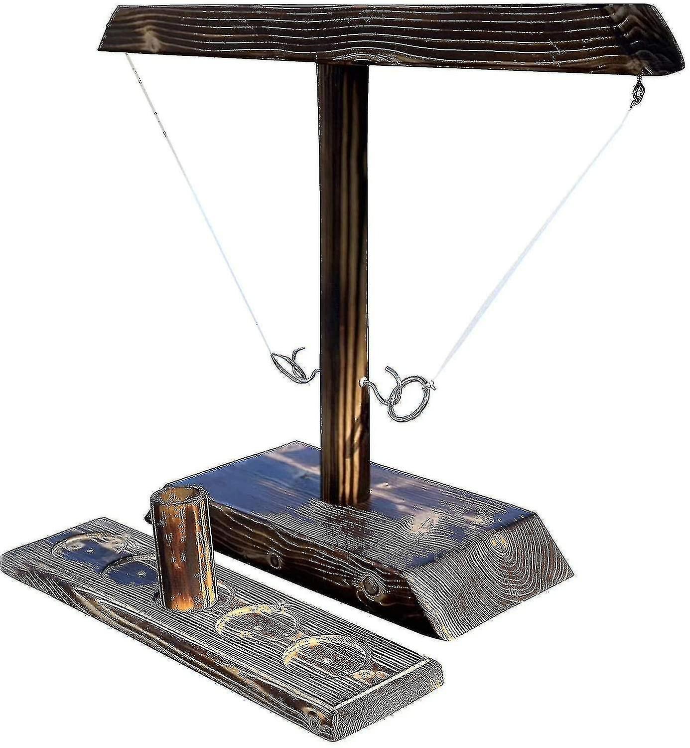 Hooks Ring Toss Game With Shot Ladder Bundle 342brown