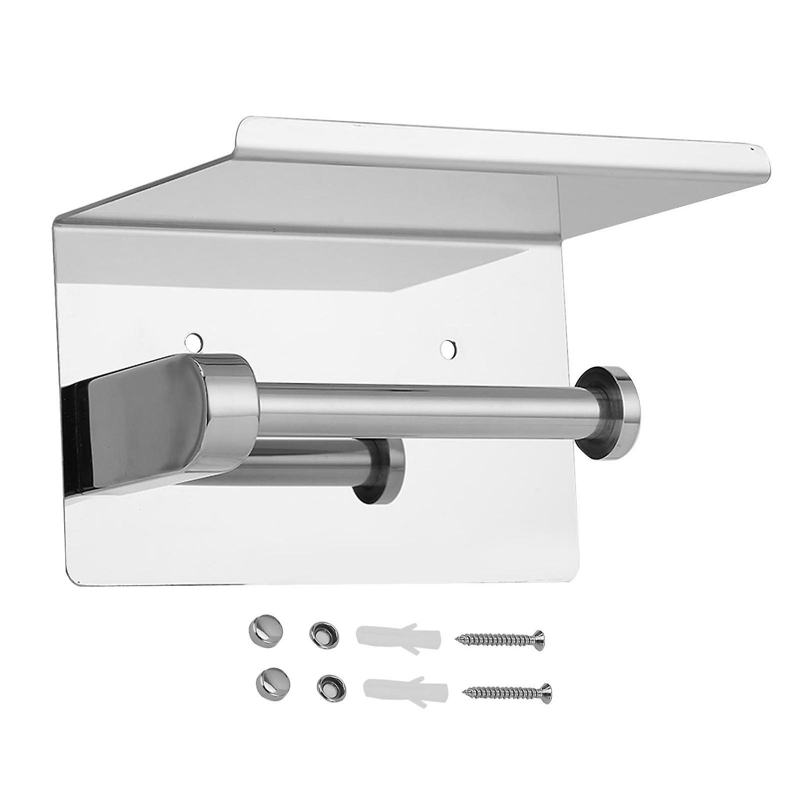 Mirror Cell Phone Tissue Holder Tissue Box Shelf Rolls Wall‑mounted Flat Tissue Rack