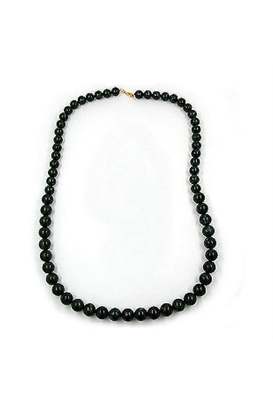 Necklace Green Marbled Beads - Gl01254