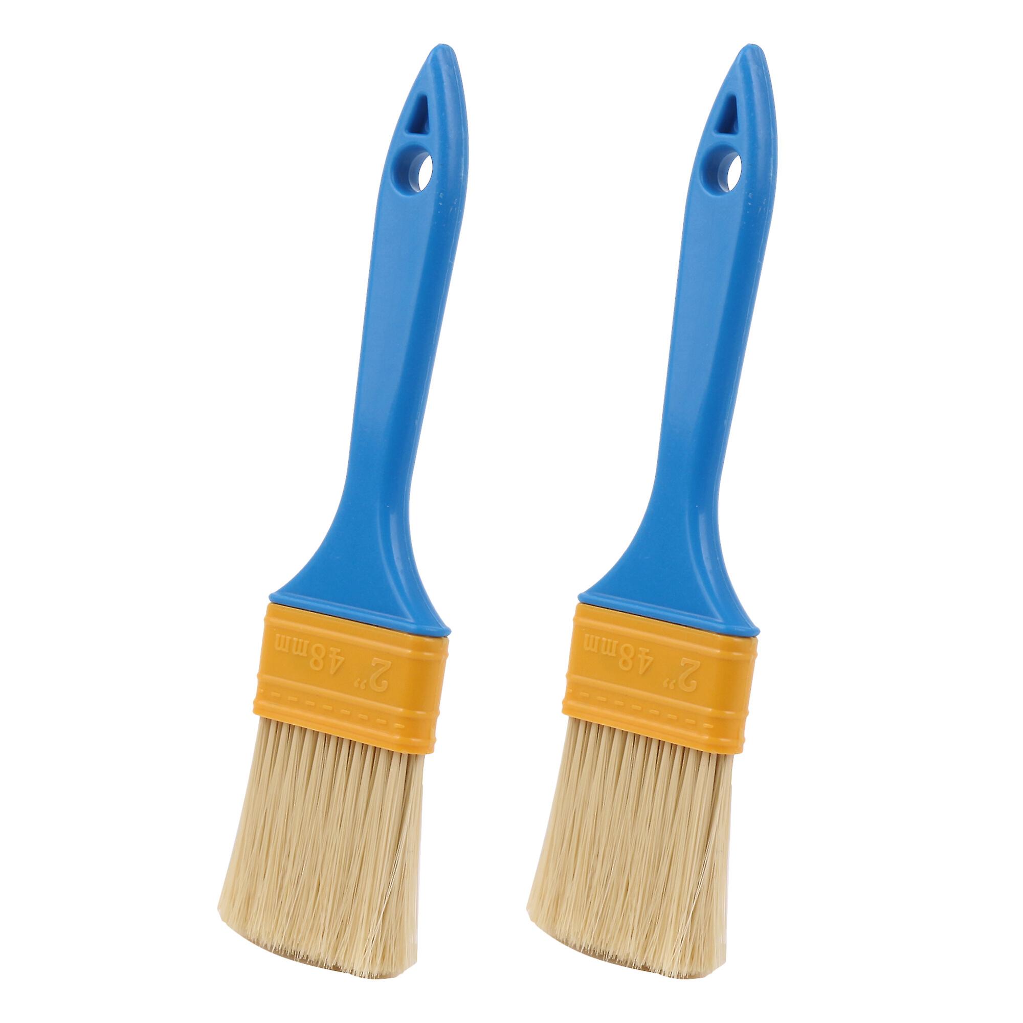 2 Pcs Paint Brushes with Plastic Handle for DIY Home Decorations 2 Inch