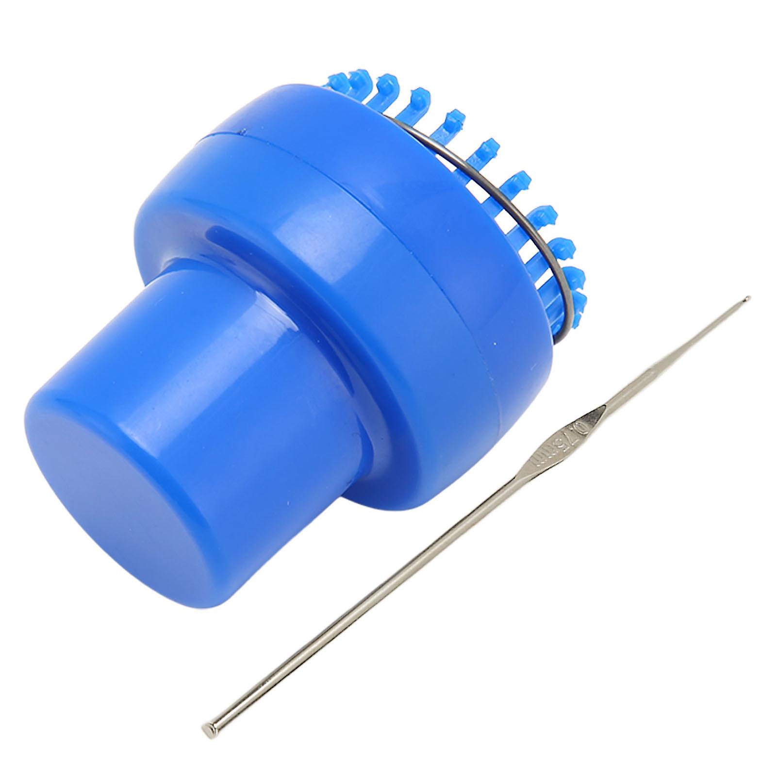 Mini Knitting Machine Blue Ergonomic Design Automatic Release Function Crochet Loom Machine 