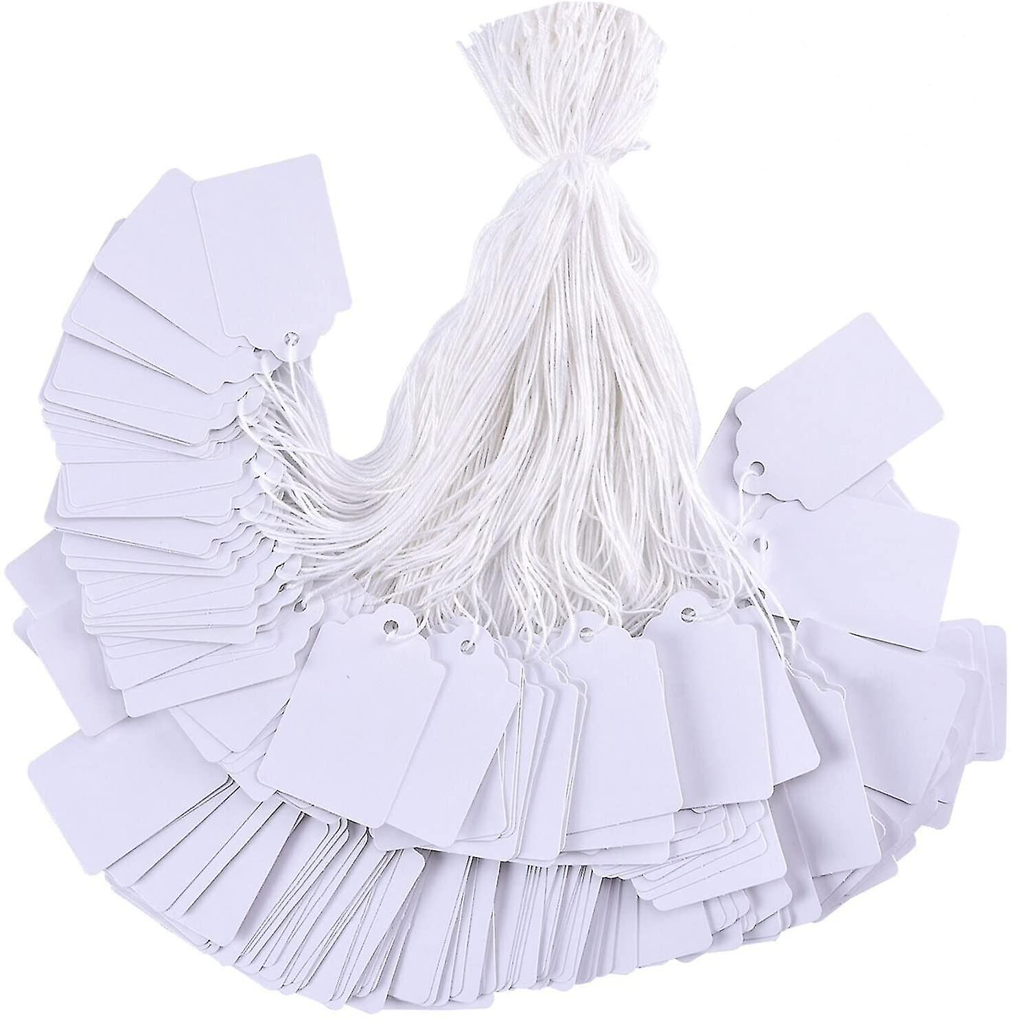 Price Tags With String Attached,100pcs White Smooth Surface