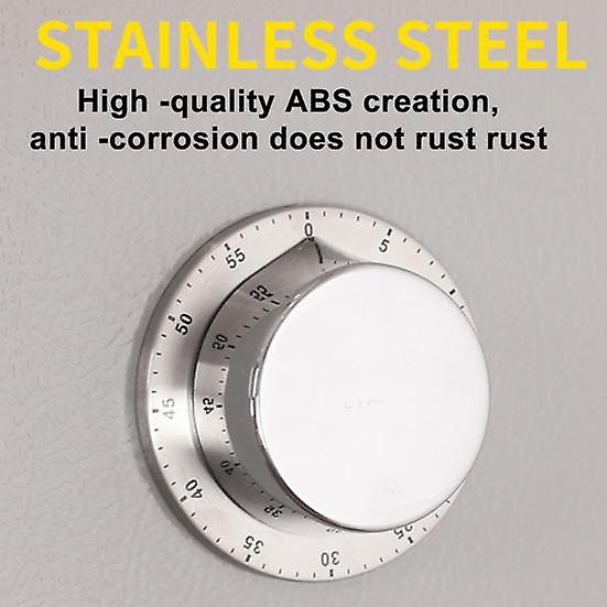 Mechanical Timer Manual Magnetic No Battery Required Round 60 Minute Visual Countdown Stainless Steel Cooking Student Study Timer Kitchen Gadgets