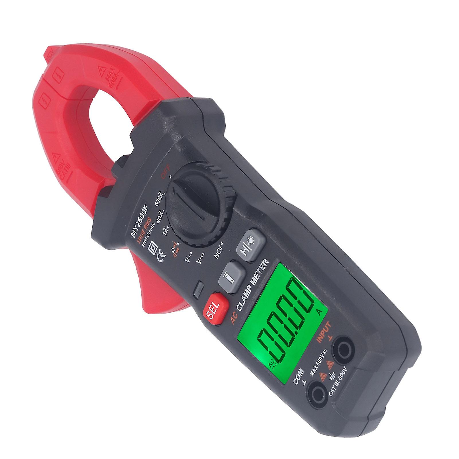Digital Clamp Meter 4000 Counts LCD Backlit Display Auto Ranging Clamp Current Voltage Tester 