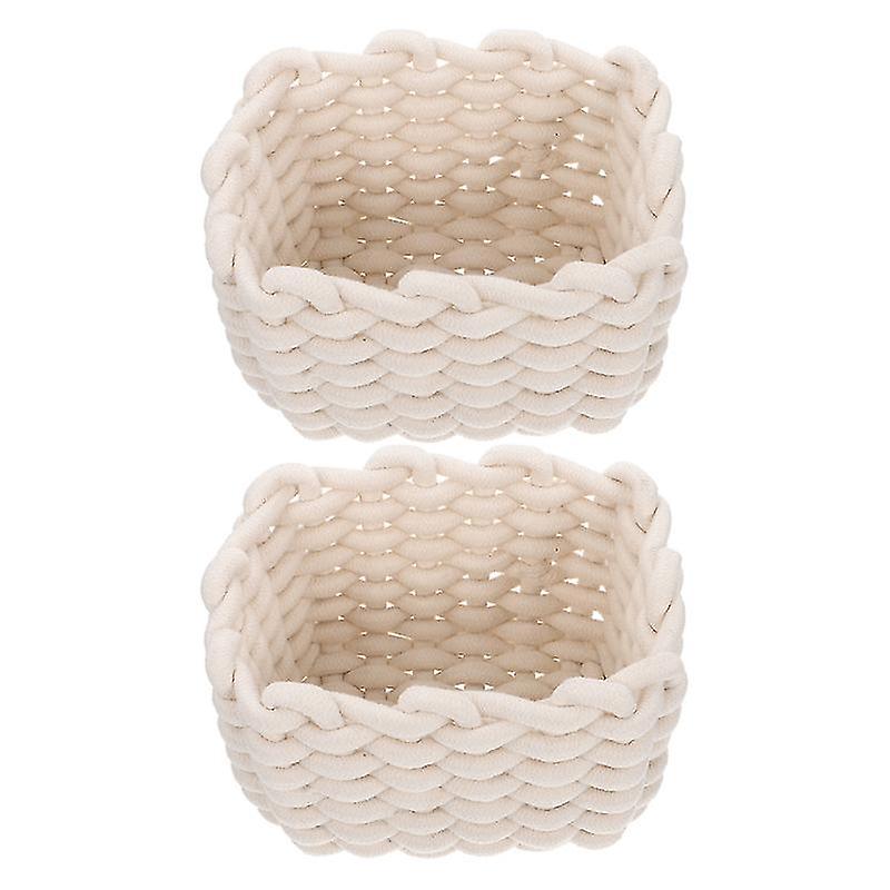2pcs Cotton Rope Storage Basket
