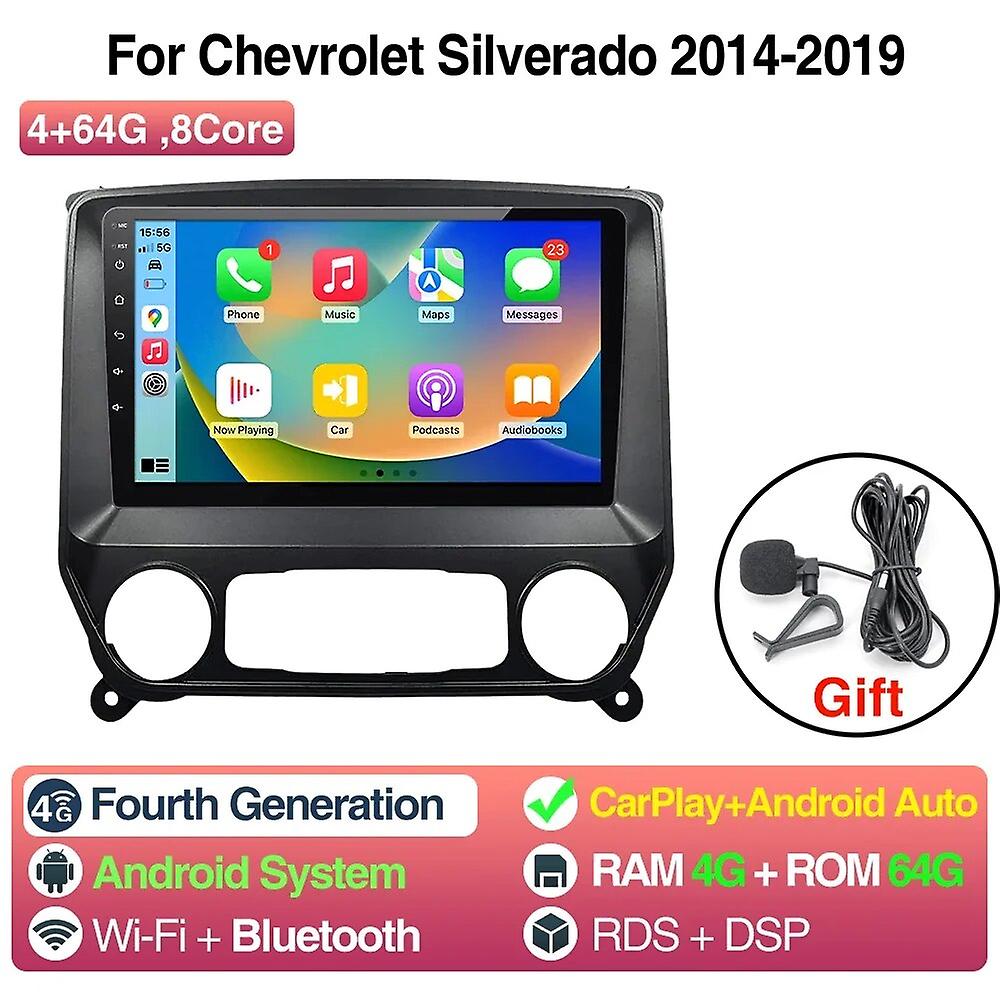 Android 13 Car Radio For Chevrolet Silverado 3 Gmtk2 2014-2019 Stereo Player 10inch Carplay Android Auto Gps Navigation Rds