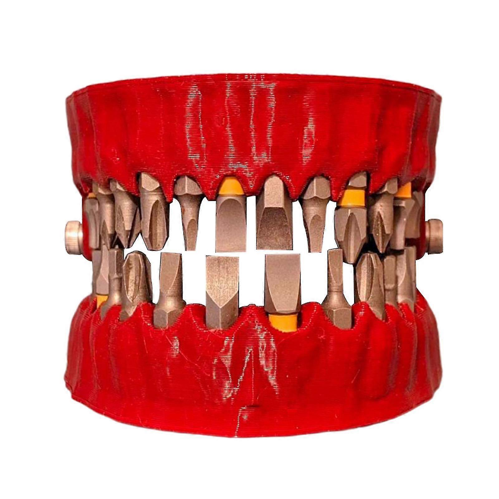 Creative Tooth Shaped Drill Bit Screwdriver 28 Drill Bit Tools Storage Home Ornament