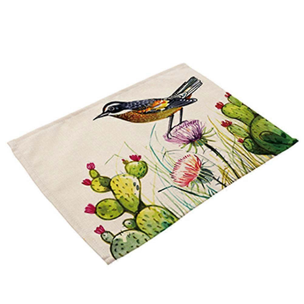 Beautiful Bird Pattern Print Heat Insulation Placemat Tableware Table Mat (MA0002-5)