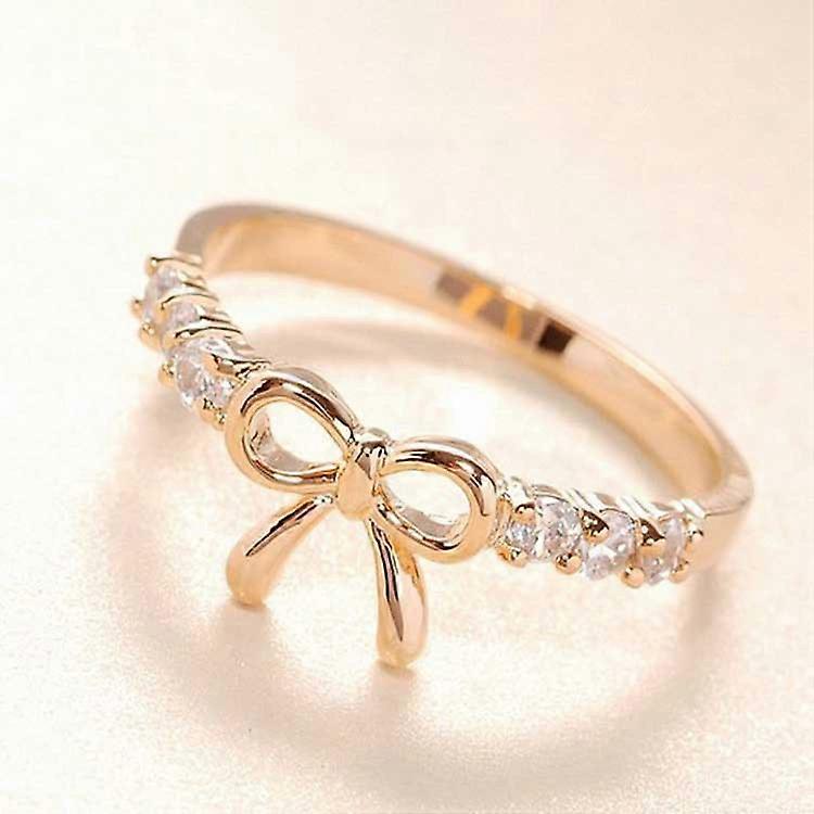 Simple Diamond Bow Ring Women's Rings