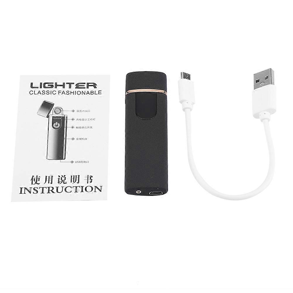 USB Rechargeable Electronic Flameless Windproof Touch Switch Portable Cigarette Lighter