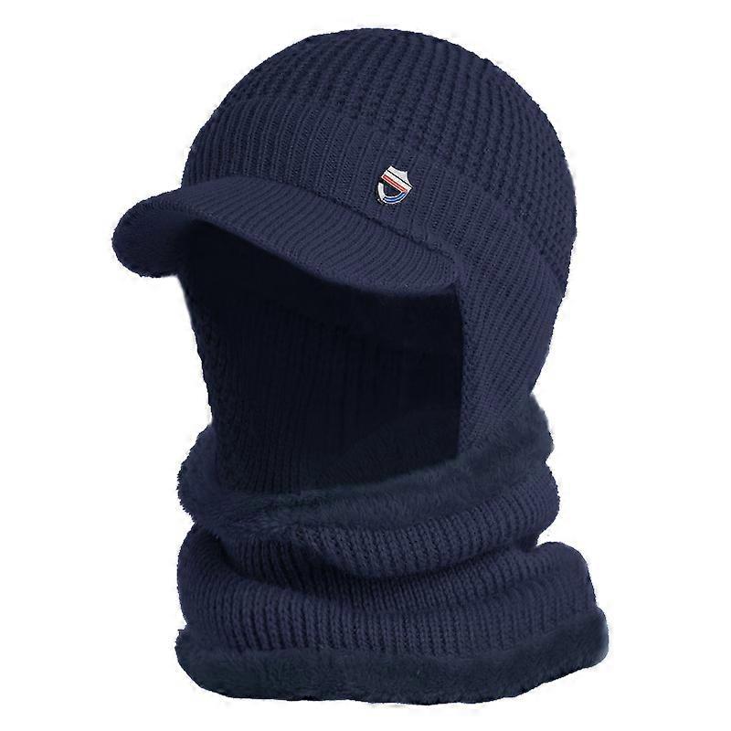 Winter Knitted Hat With Cap With Ear Flaps