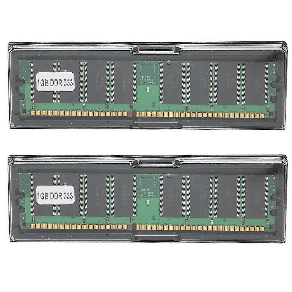 2Pcs Memory Module Desktop Computer DoubleSided 16Grain DDR 1GB 333MHZ PC‑2700