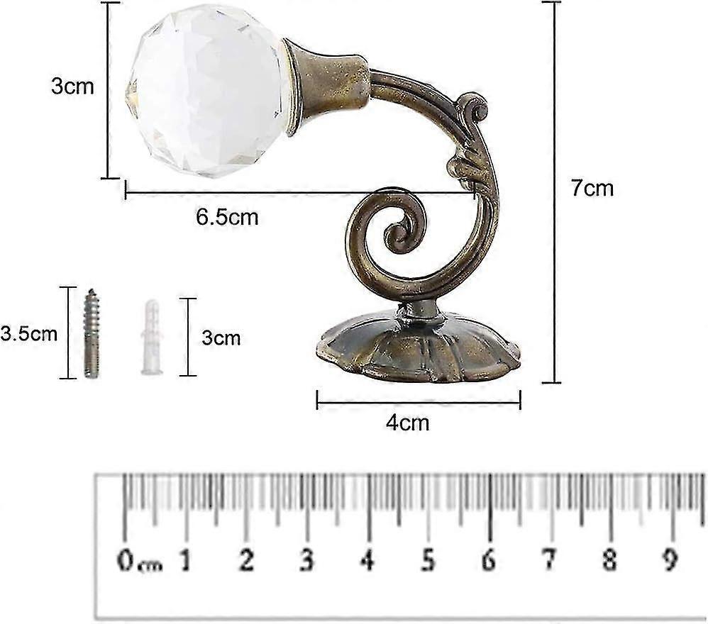 Picture of Pair of Creative Crystal Curtain Tiebacks, Metal Curtain Wall Tiebacks ...
