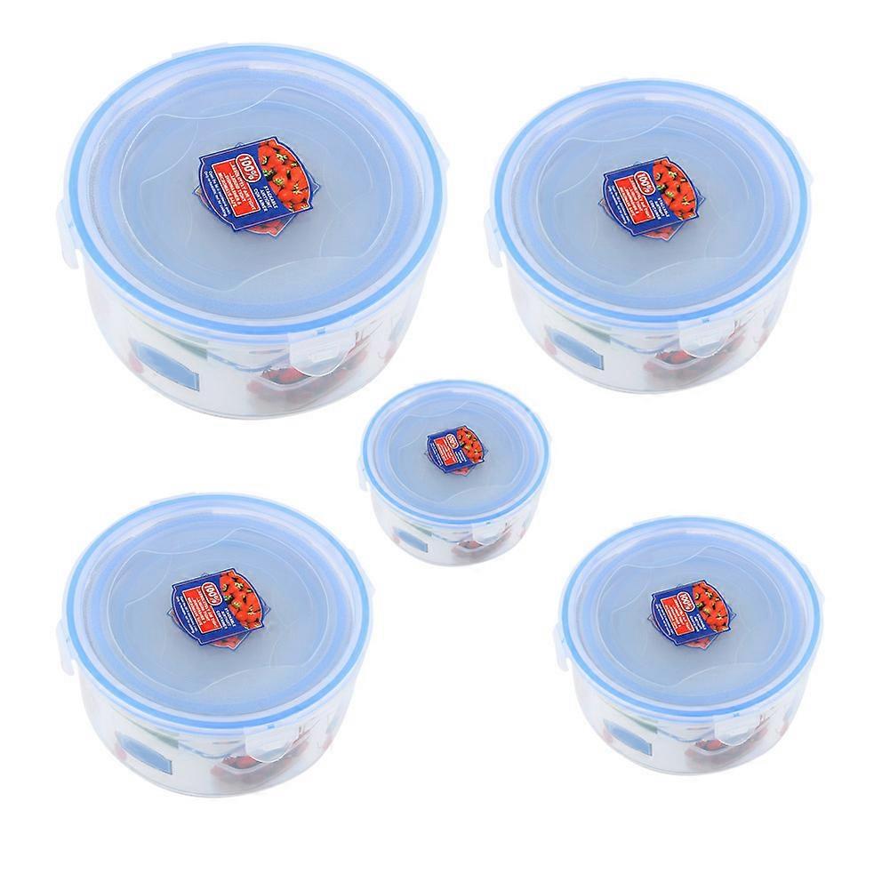 5pcs Plastic Kitchen Fridge Circle Storage Box Refrigerator Food Storage Organizer