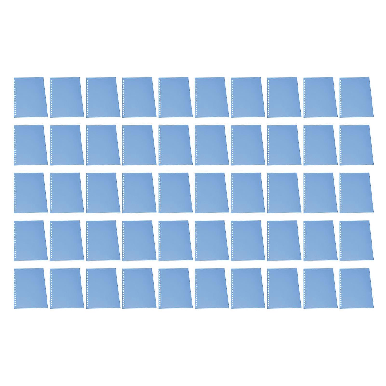 50Pcs Sheet Protector Paper Binding Cover Matte A5 20 Holes PP Plastic for Presentation Blue