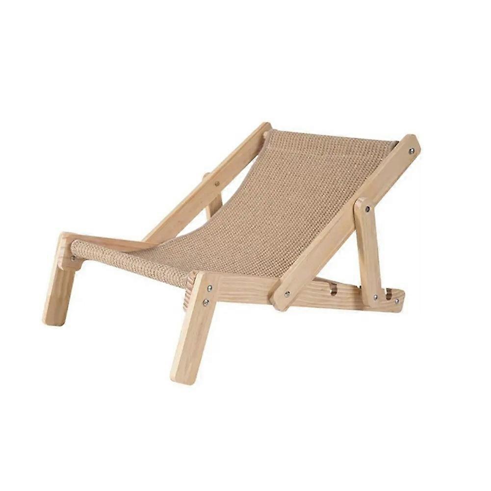 Cat Sisal Lounge Chair Sisal Scratcher Elevated Bed Cat Hammock Removable Sisal Pad Adjustable for Indoor All Seasons
