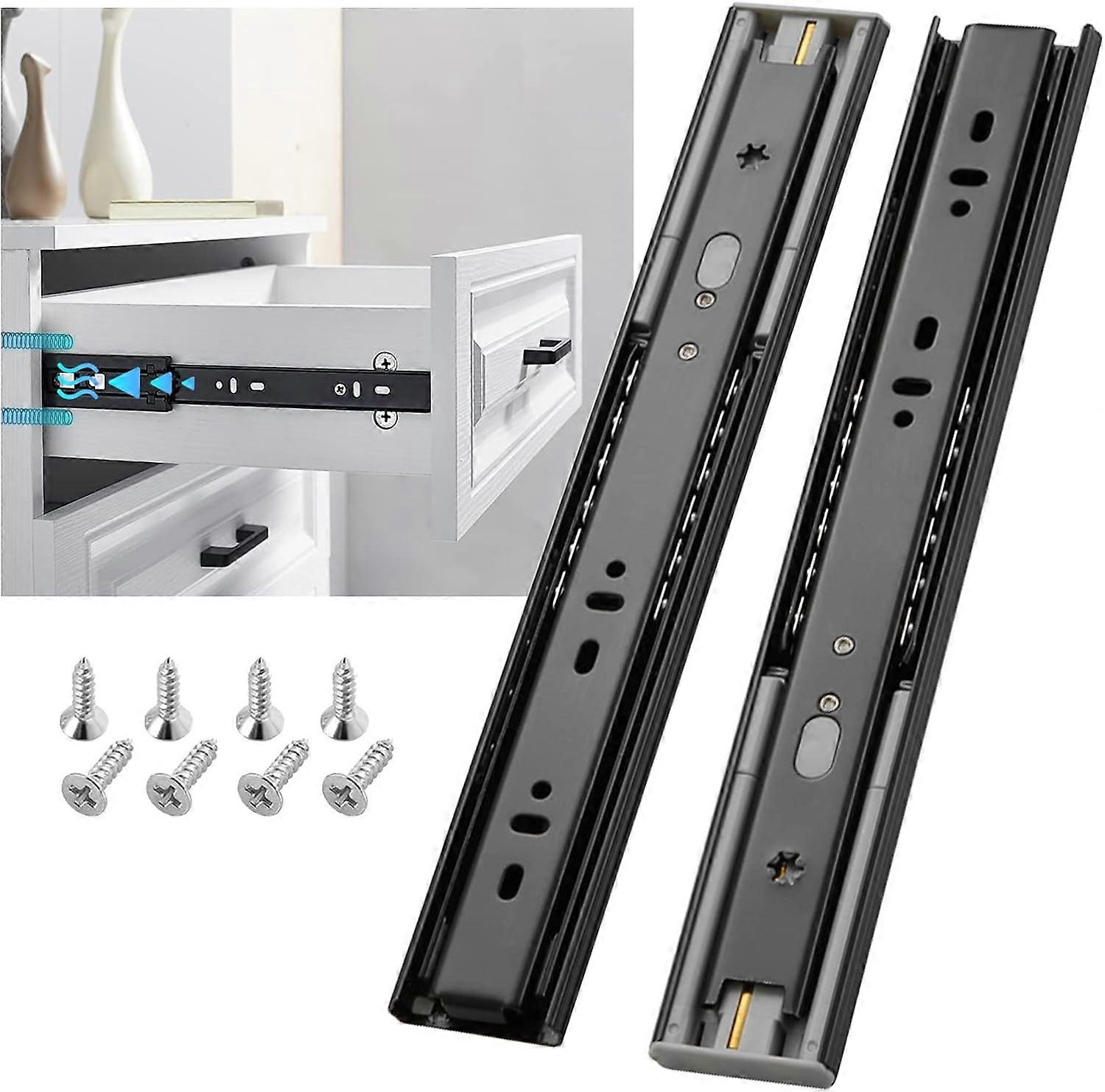 Soft Close Drawer Runners Cabinet Drawer Slides Heavy Duty 45 kg Load Capacity Full Extension,1 Pair