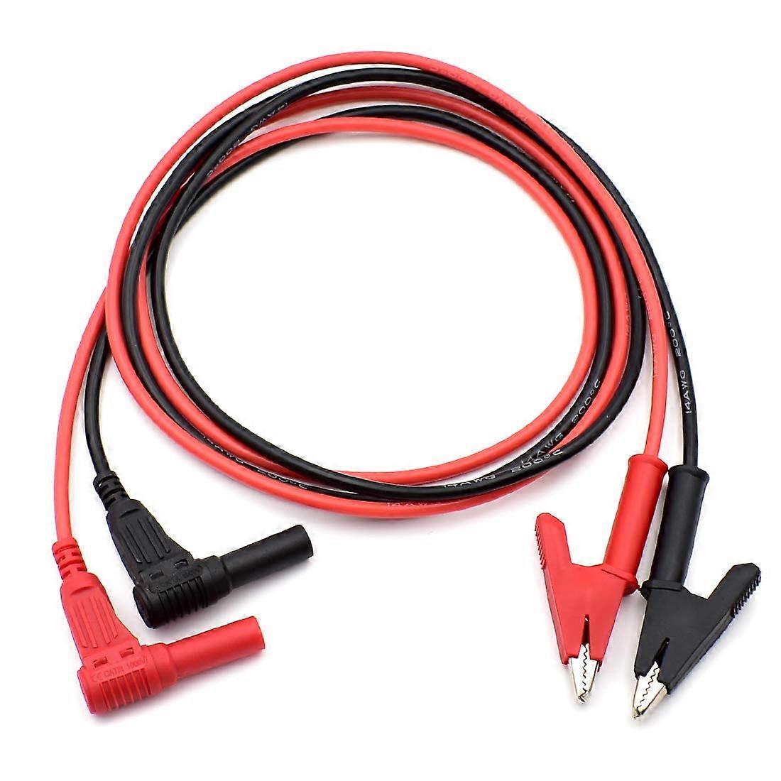 14 Gauge Multimeter Messleitungen rechtwinkliger Stecker zu Krokodilklemme Silikondraht (3 Fuß / 39") 2 Stück