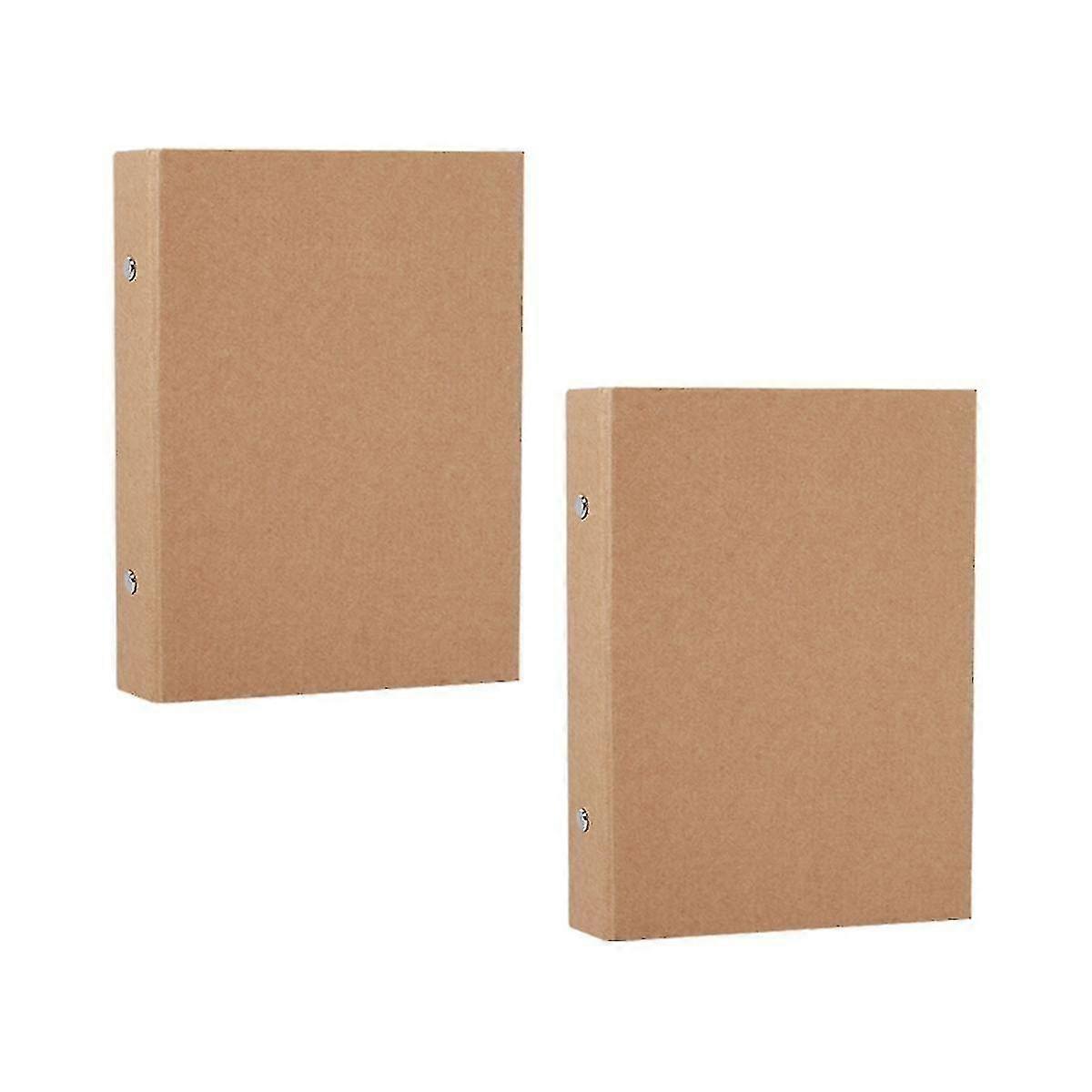 2pcs A5 Refillable Ring Binder A5 Kraft Paper Binder Tray With 2 Rings To Add Loose Sheets A5 Kraft