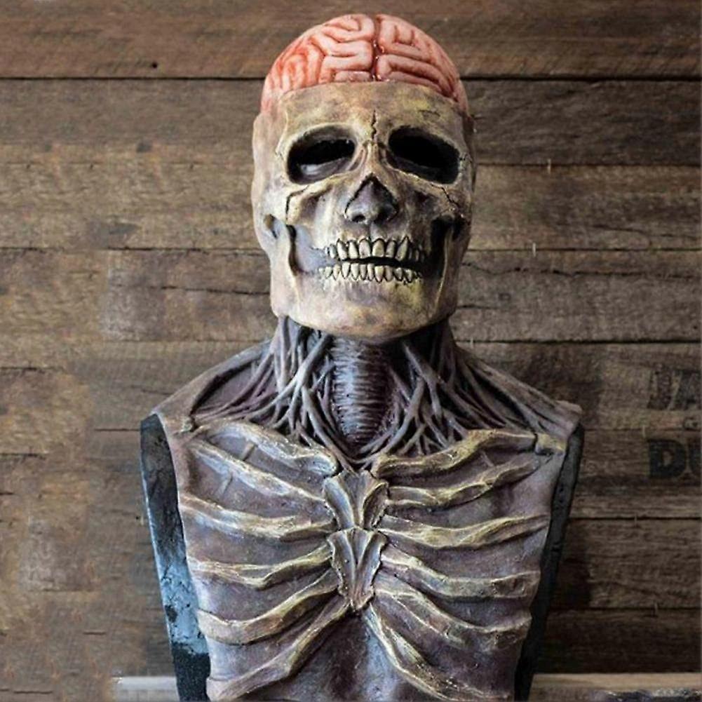 Bare brain skull latex mask