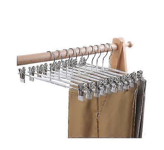 10 יח ' קולבי חצאית קולב מכנסיים קולב עם קליפים קולבי מכנסיים מתכת