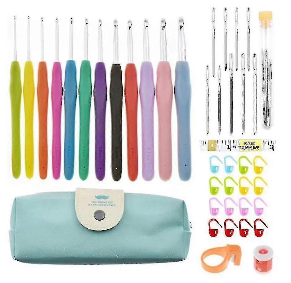 45-delar Kit Med Virknlar, Markrer, Mttband - Knitting Kit Multifrg