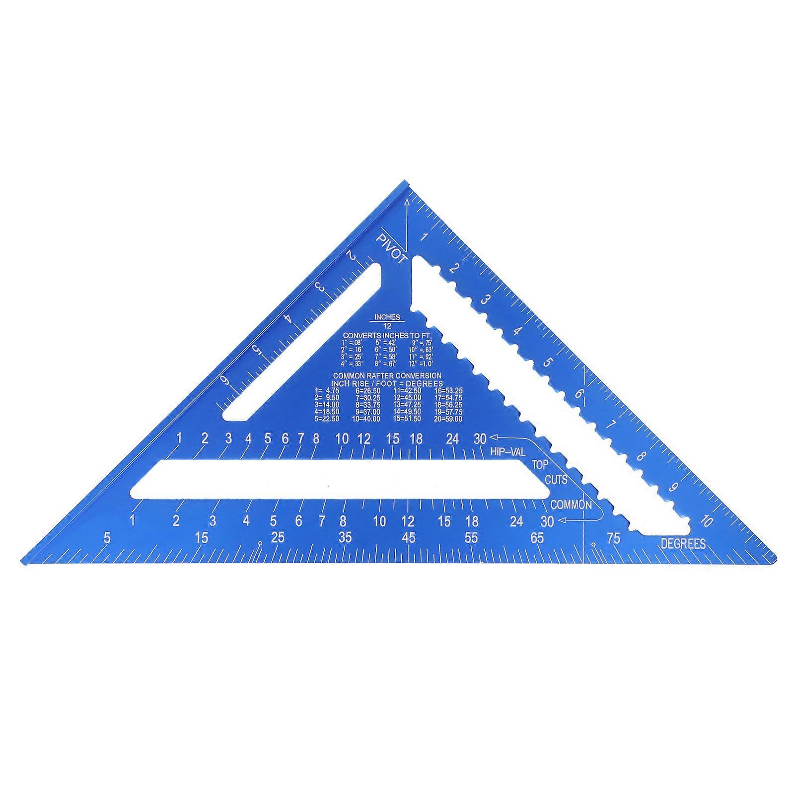 Triangular Angle Ruler Square 12in 45 Aluminum Alloy Woodworking Layout Gauge Measure Tool