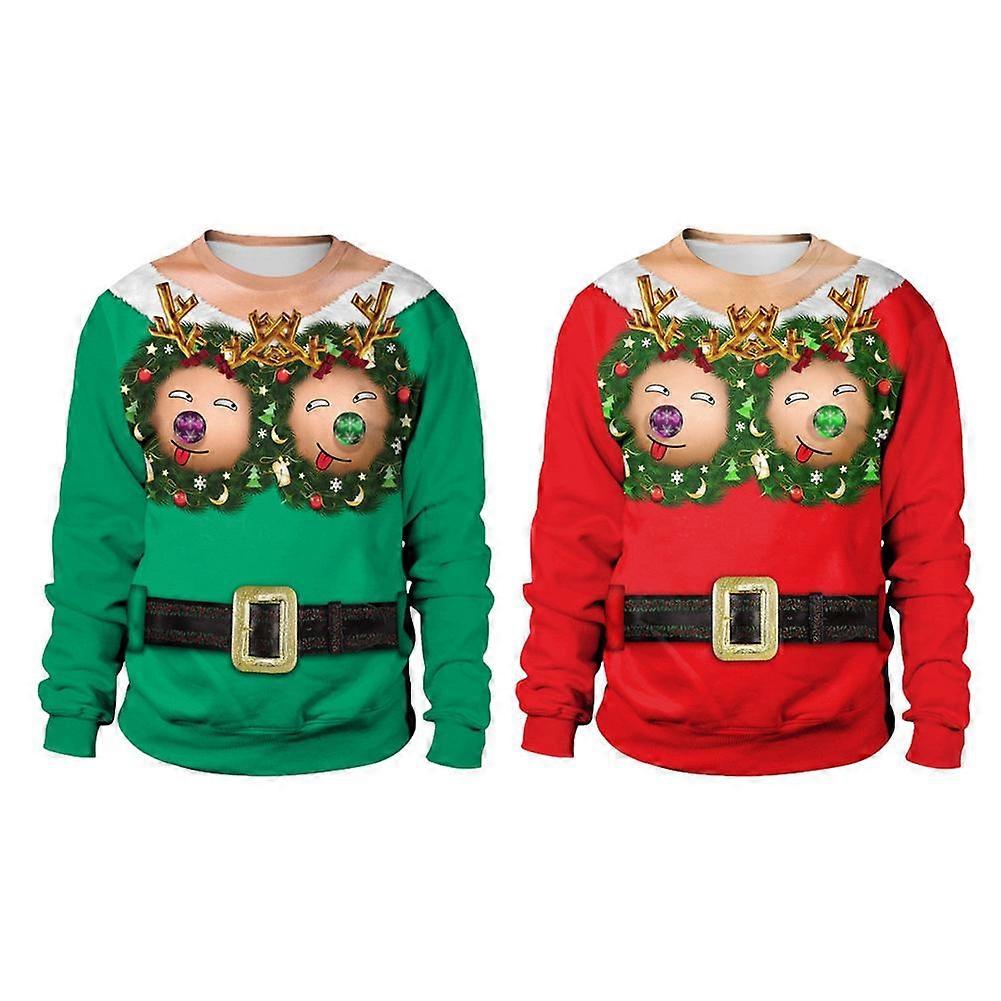 3d divat karácsonyi pulóver nőknek Unisex Cosplay Csúnya Mikulás jelmez kerek nyakú ruhák Performance Party ruházat