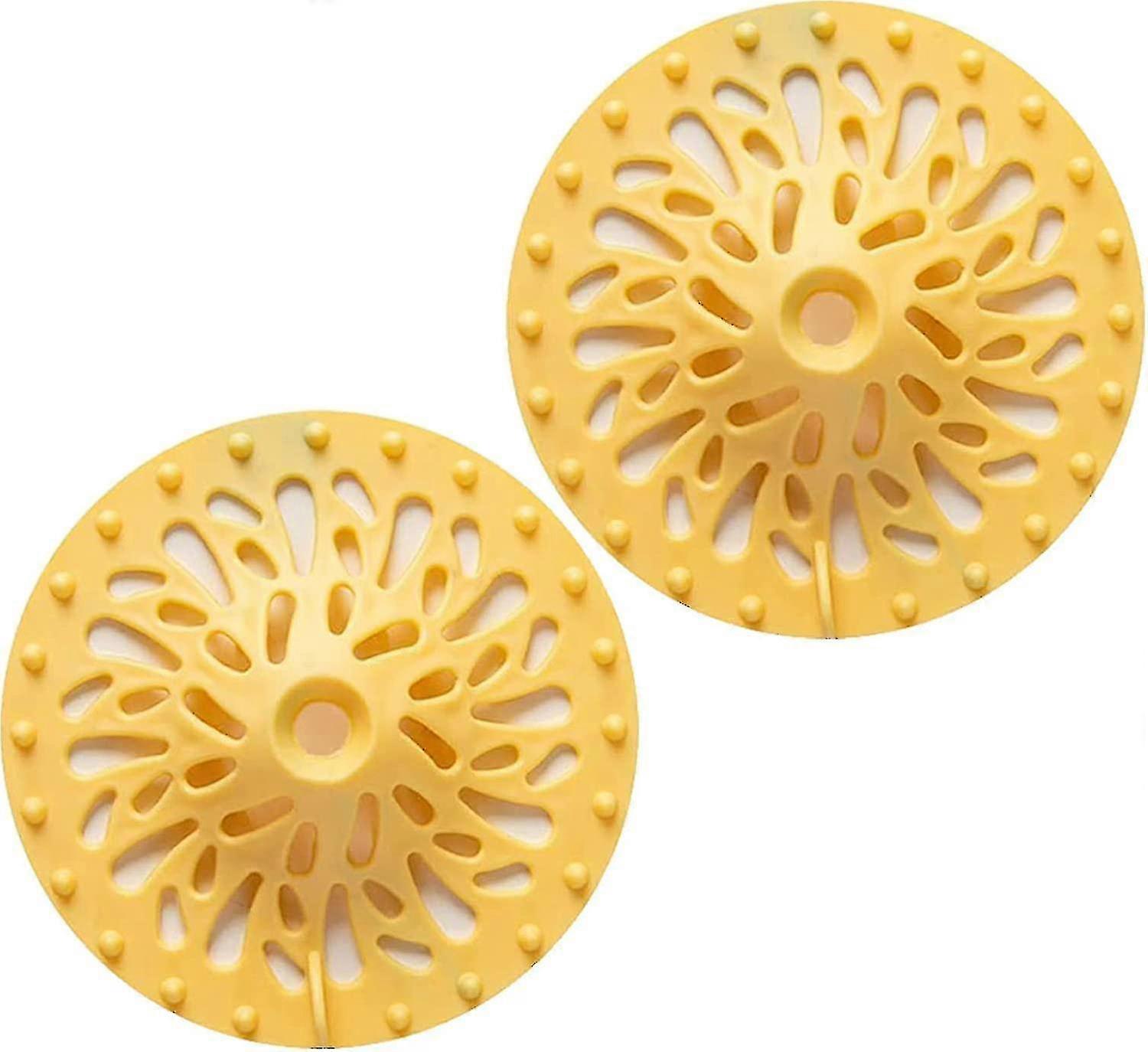 Duschablauf Haarfänger, strapazierfähig, Silikon 2er Pack-gelb