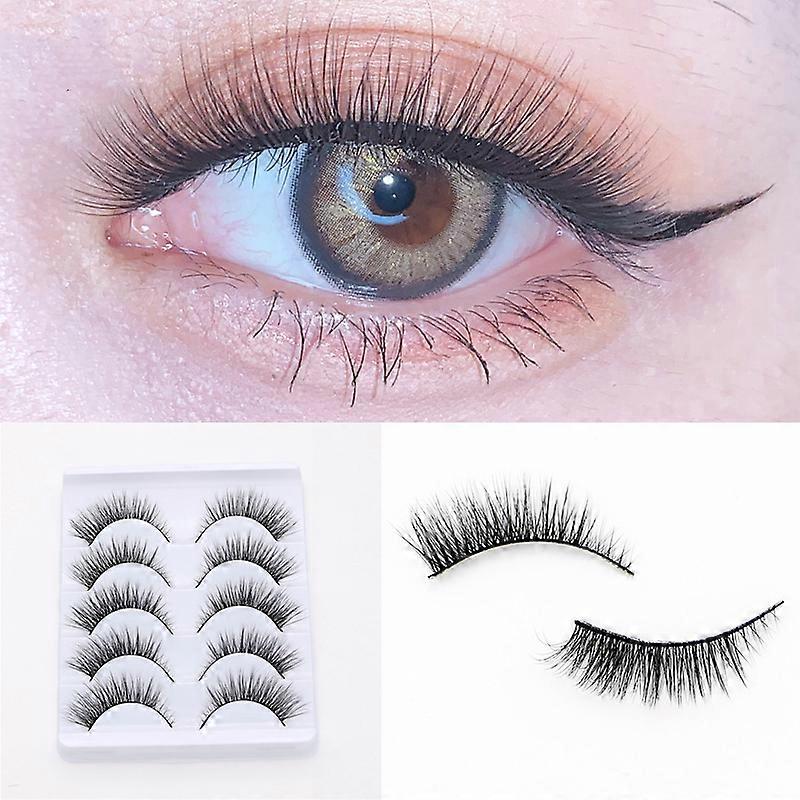 3D Fake Lashes Eyeliner Sticker with 5 Pairs Most Natural Looking Easy Operation Comfortable to Wear for Daily Life