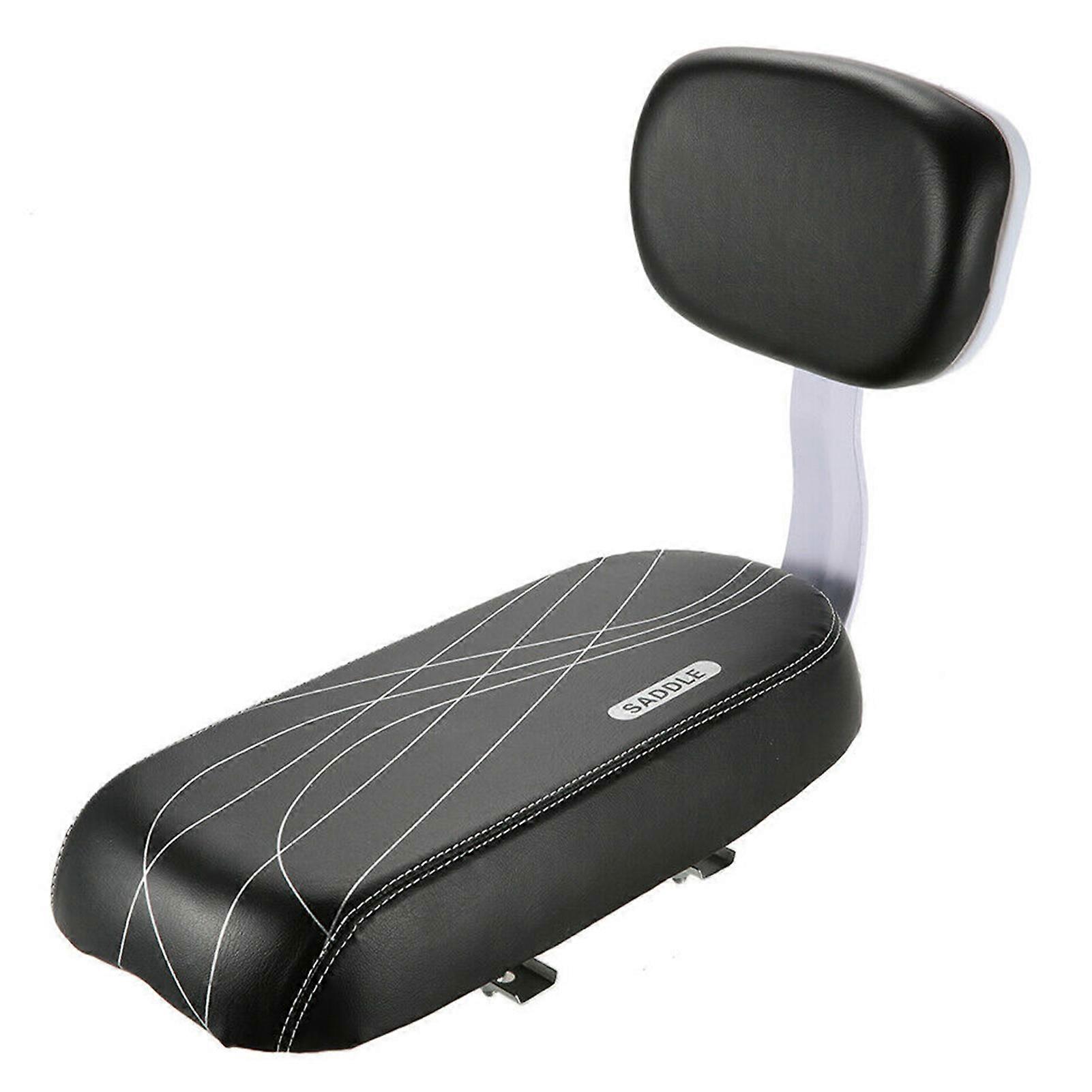 Bike Back Seat PU Leather Soft Cushion Rear Rack Seat with Backrest
