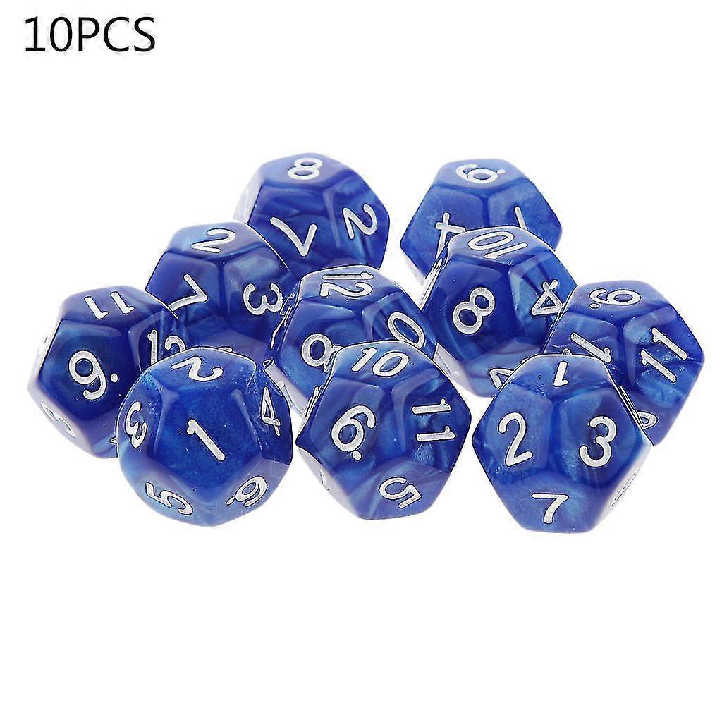 10stk 12 Sided Dice D12 Polyhedral Dice Family Party Pub Club Game Akryl terninger