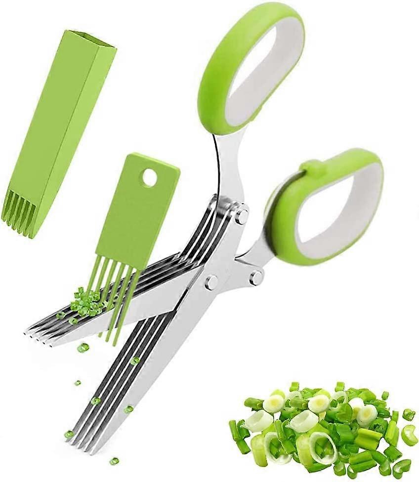 ZK- 3-Piece Multifunctional Stainless Steel Kitchen Scissors with Stripping Tool, Safety Cover and Cleaning Comb and 5 Stainless Steel Blades