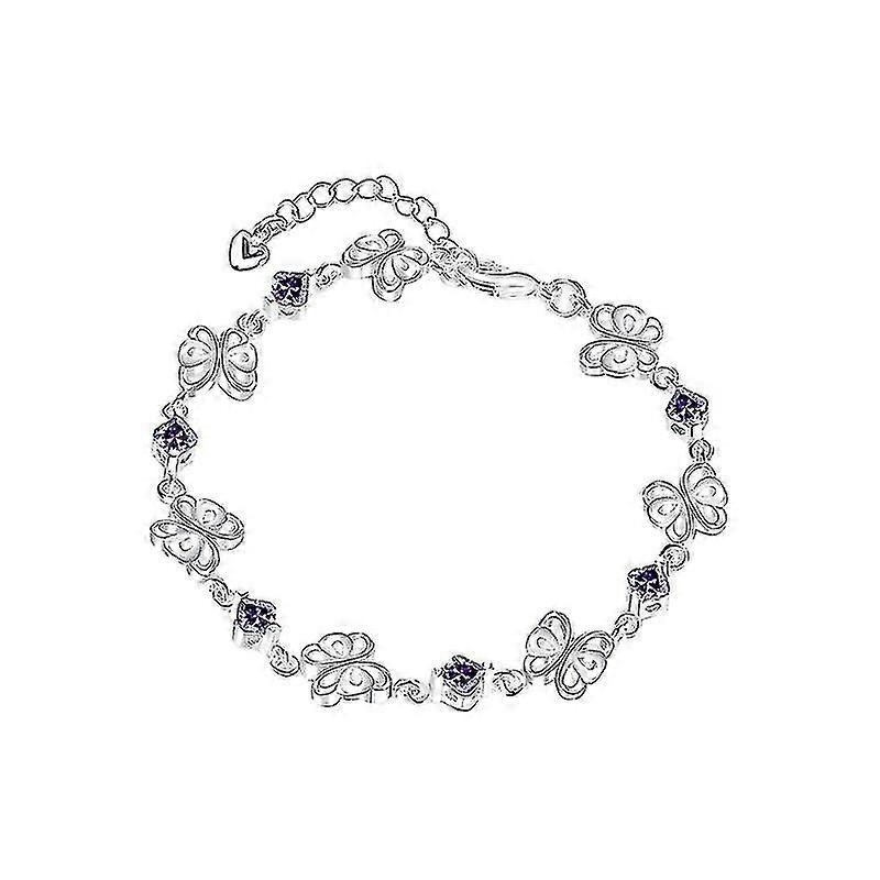 With Multi -faceted Crystal Charm Silver Screen Bracelet