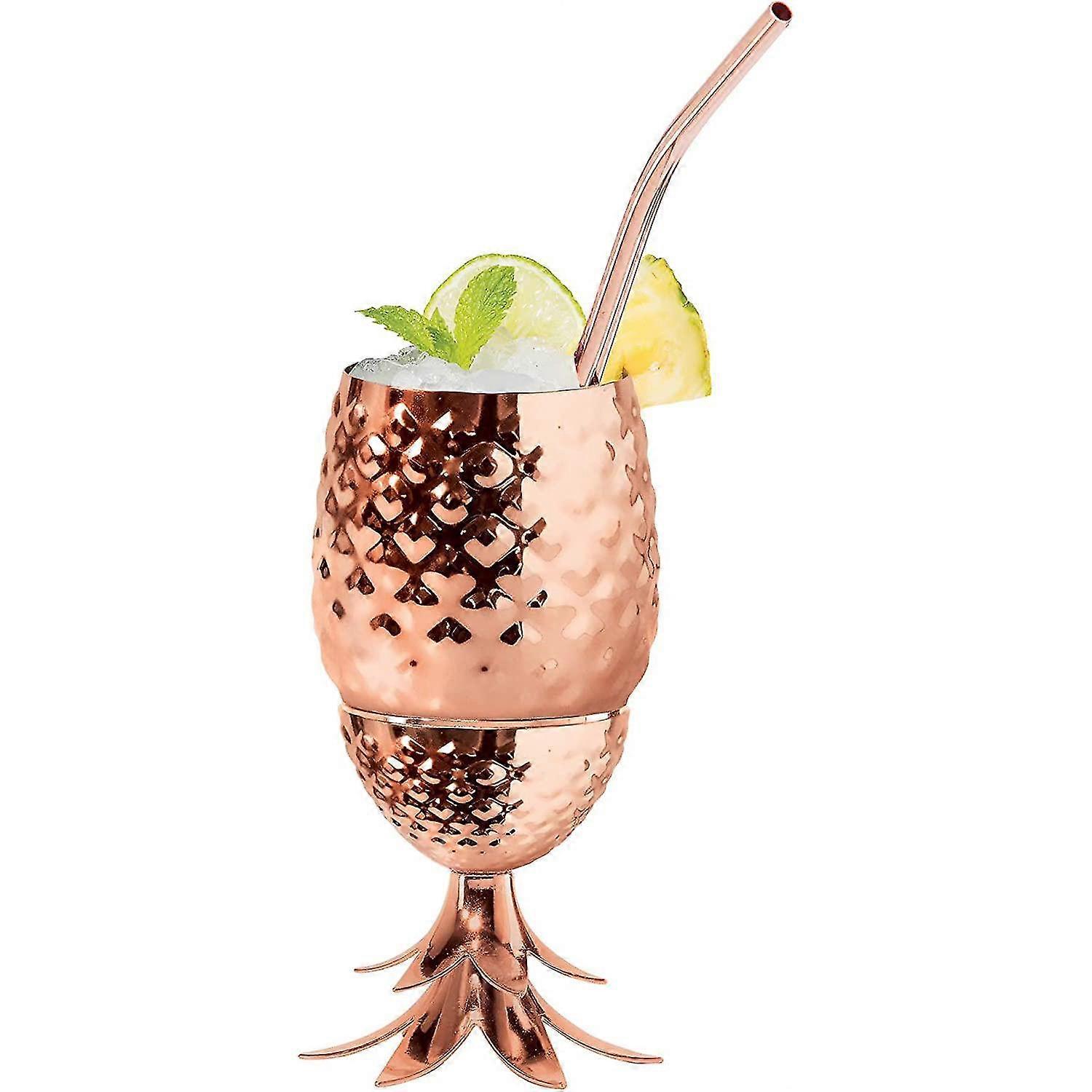 Pineapple mug with straw - Copper finish