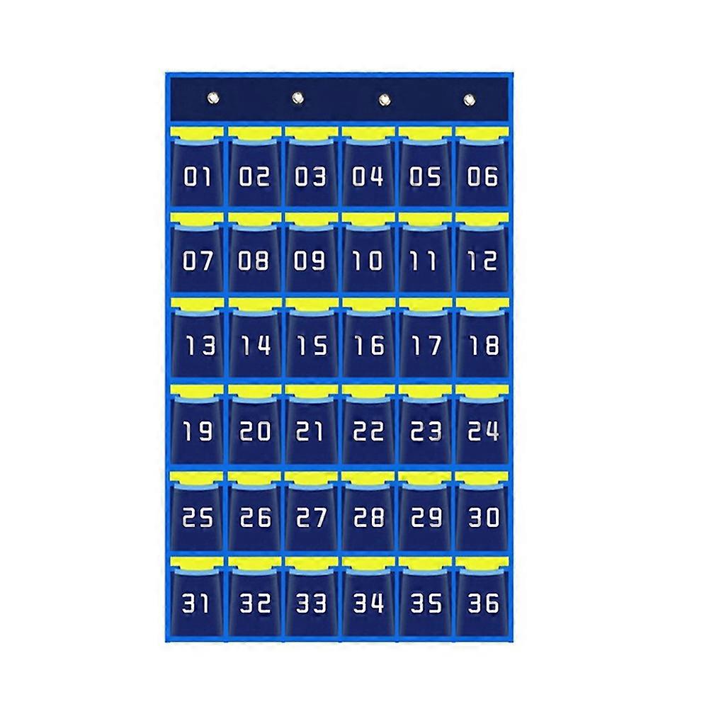 36 Numbered Pockets Chart Cell Phone Hanging Organizer Hanging Storage Bag for Classroom Calculator